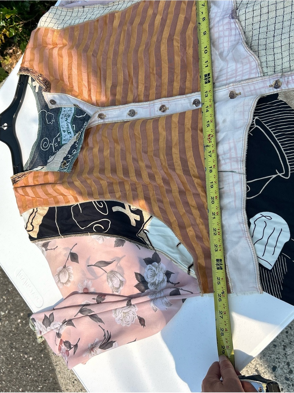 Mixed-Panel Boho Blouse - Yellow Stripe Mix - Picture 12 of 13